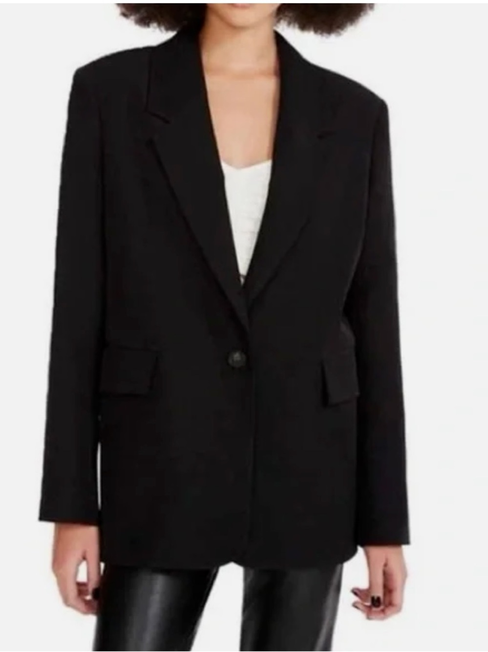 NWOT Steve Madden Black Relaxed Single-Button Blazer